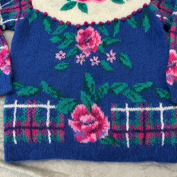Vintage Robin Sinkler Cottage Grannycore Mohair Wool Sweater Womens Medium Large - Picture 3 of 7